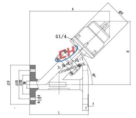 P4蓋米款法蘭角座閥結(jié)構(gòu)圖